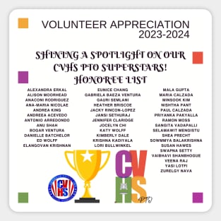 Volunteer appreciation 23-24 Honorees Magnet